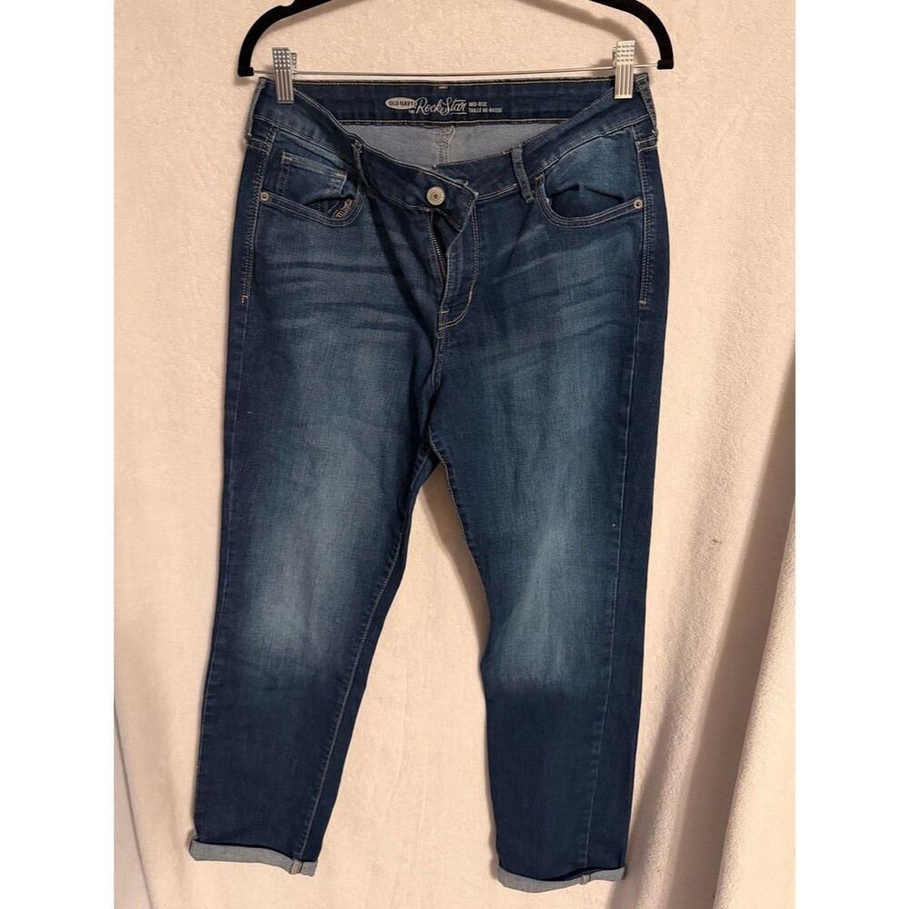 Old Navy Rockstar Dark Blue Cropped Women's Jeans 12R
